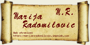Marija Radomilović vizit kartica